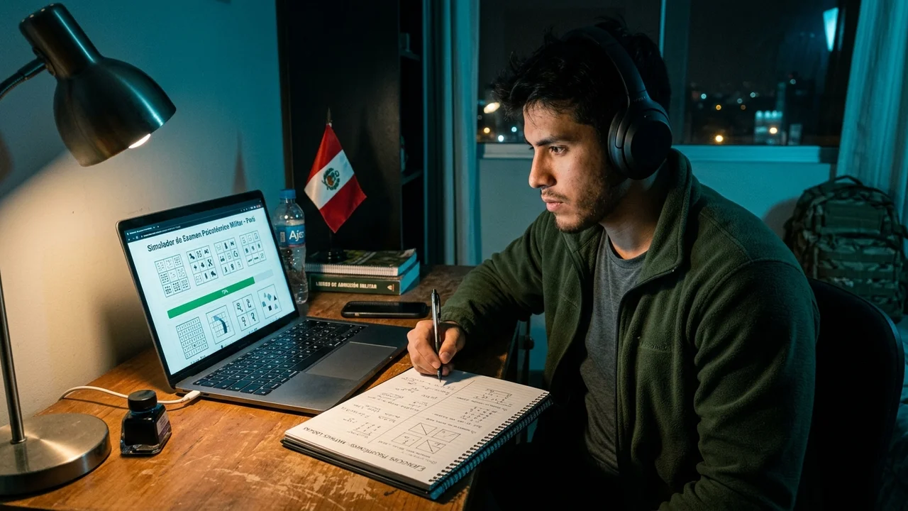 Cadete preparándose en ciclo virtual con plataforma LMS